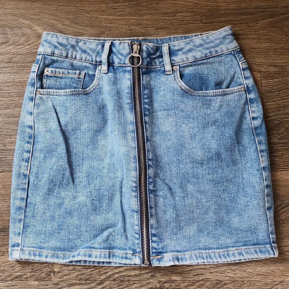 Garage Blue Mini Pencil Skirt Casual
